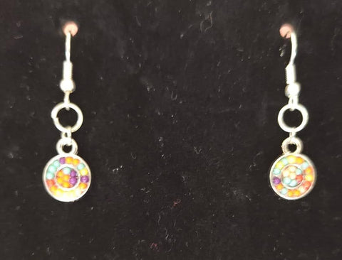 Rainbow Mandala earrings