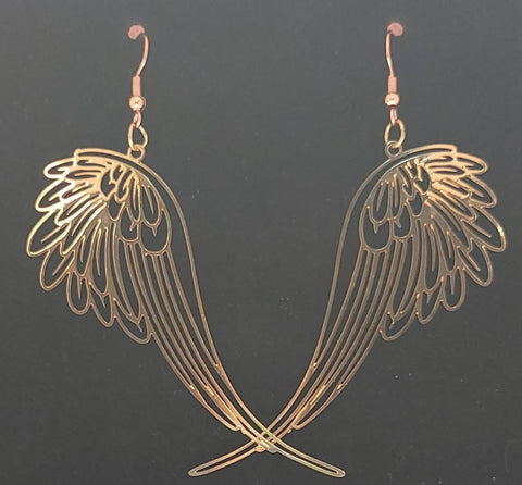 Rose Gold Angel Wing Earrings